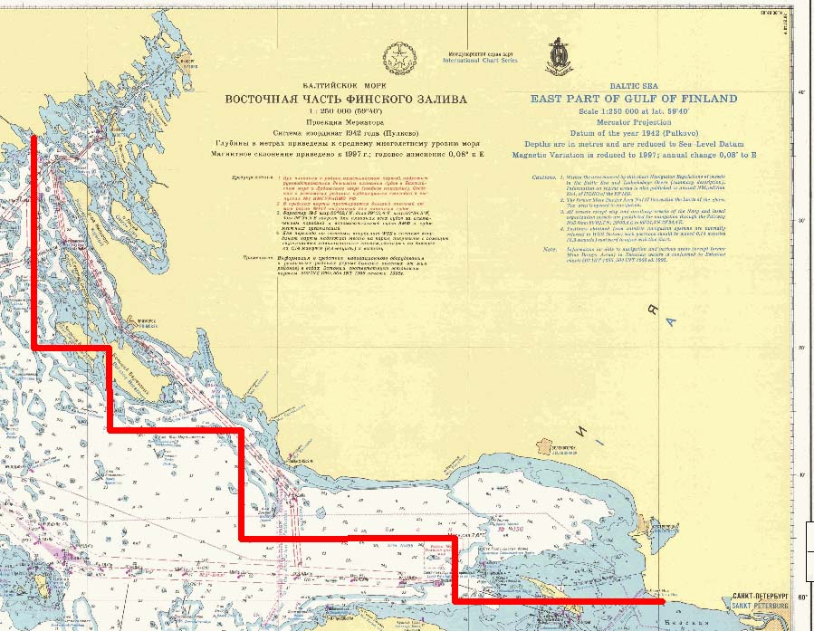 Карта побережья финского залива