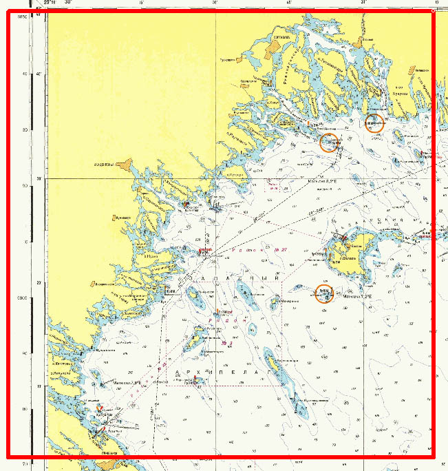 Навигационная карта ладожского озера